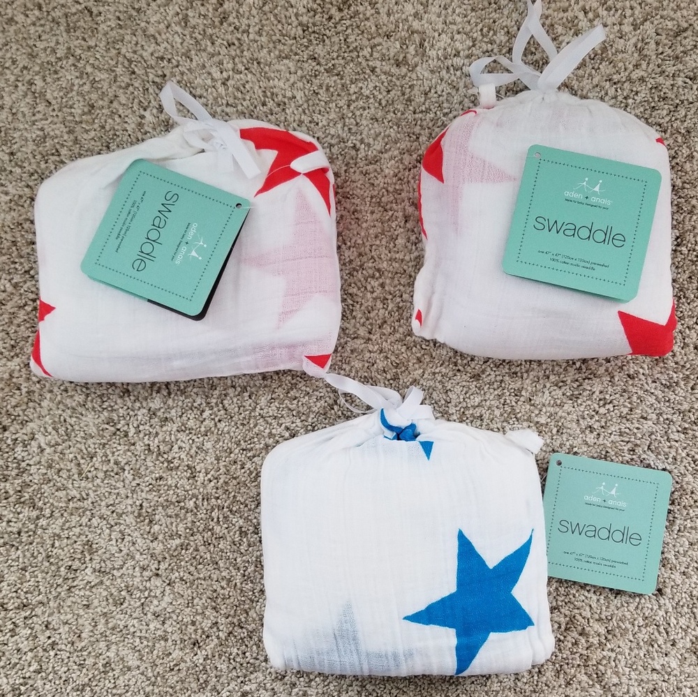 NEW! Bundle of 3 Retired Aden & Anais Swaddles